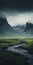 Misty River: Moody Tonalism In Icelandic Mountains