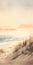 Misty Seascape: Romantic Illustration Of Sand Dunes And Soft Waves