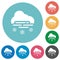 Misty and snowy weather flat round icons