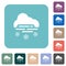 Misty and snowy weather rounded square flat icons