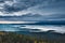 Misty sunrise landscape from Luban peak in Gorce mountains