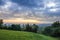 Misty sunrise view of a mountains and valley in Kampala, Kampala, Uganda