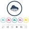 Misty weather flat color icons in round outlines
