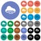 Misty weather round flat multi colored icons