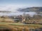 Misty yorkshire dales village