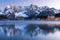 Misurina Lake, on Dolomites Italian Alps seen at sunrise. Sora