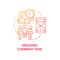 Misusing company time red gradient concept icon