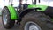 Mitas radial Tyres of new modern tractor wheel. Higher load capacity. Agricultural machinery. Farmer business. Manufacturing equip