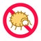 Mite allergy line color icon. Pest disinfection. Stop parasitic insects. Sign for web page, mobile app, button, logo. Vector