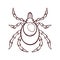 Mite bug art, insect control. Vector illustration