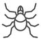 Mite line icon, Insects concept, acarus sign on white background, tick icon in outline style for mobile concept and web