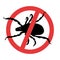 Mite parasites. Tick silhouette. Symbol parasite warning sign