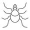 Mite thin line icon, Insects concept, acarus sign on white background, tick icon in outline style for mobile concept and