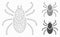 Mite Tick Vector Mesh Network Model and Triangle Mosaic Icon