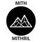 MITHRIL Coin cryptocurrency blockchain icon. Virtual electronic, internet money or cryptocoin symbol, logo