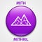 MITHRIL Coin cryptocurrency blockchain icon. Virtual electronic, internet money or cryptocoin symbol, logo
