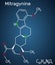 Mitragynine molecule. It is the herbal alkaloid with opiate-like properties produced by plant Mitragyna speciosa Korth, kratom.