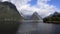 Mitre Peak mountain in Milford Sound, New Zealand