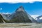 Mitre Peak rising from Milford Sound in the New Zealand