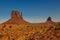 The Mittens Buttes, rock formations, in Monument Valley, Arizona