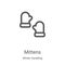 mittens icon vector from winter travelling collection. Thin line mittens outline icon vector illustration. Linear symbol for use