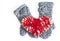 Mittens and woven red heart valentine card