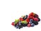 Mix berries and fruits isolated on a white. Ripe blueberries, blackberries, currants, strawberries and raspberries. Berries and fr