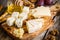 Mix Cheese: Emmental, Camembert, Parmesan, blue cheese, with walnuts and honey