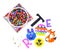 Mix color plastic particles children`s mosaic