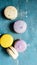 Mix of colorful french Macaroons