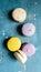 Mix of colorful french Parisian Macaroons