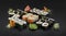 Mix colorful sushi set