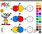 Mix colors educational game with clown