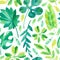 Mix of exotic jungle leaves, monstera leaves, banana leaves, foliage, plants  flora.  Summer season mood seamless pattern.