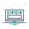 Mix icon for Captcha, technology and system