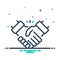 mix icon for Handshake, disagreement and partnership