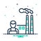 Mix icon for Manufacturing, smoke and factory