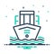 Mix icon for Mercantilism, ship and sea