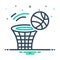 Mix icon for Missed, misplaced and basketball
