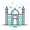 Mix icon for The, mosque and architecture