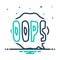 Mix icon for Oops, letter and word