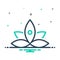 Mix icon for Yoga, flower and concentration