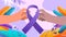 mix race human hands holding purple ribbons world cancer day breast disease awareness prevention poster 4 february
