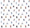 Mix race people skating on ice rink winter sport activity recreation at holidays concept seamless pattern full length