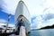 Mix Race Tanned skin Woman walk along Luxury Yachts in Marina Ba