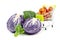 Mix of raw and fresh vegetables.purple cabbage, cherry tomatoes on trolley, green mint and broccoli