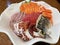 Mix sashimi salmon, tuna,saba,hamaji and other - japanese food style