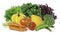 Mix vetgetable,Pile of fresh organic mix vegetables  batavia lettuce, coral salad, capsicum, bell pepper, carrot, tomato, yellow