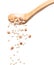 Mix white peanut beans fall down explosion, several kind bean float pouring in wooden spoon. Dried white peanut mixed beans splash