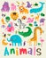 Mixed animals illustration vector set